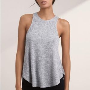 Aritzia Wilfred Free Marbeled Grey High Neck Tank Top